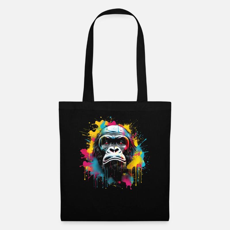 Gorilla bunt - Stoffbeutel - Schwarz
