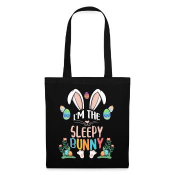 Je suis le lapin endormi - Sac en tissu - noir - Devant