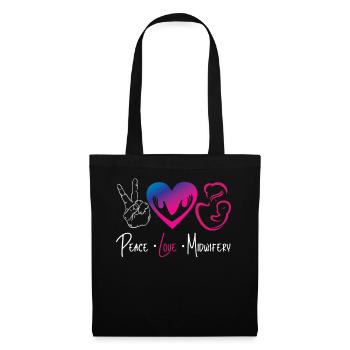 Nurse Midwife Birth Worker Peace - Stoffbeutel - Schwarz - Vorne