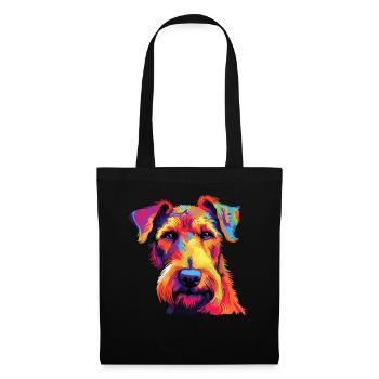 Aquarelle coloré Airedale Terrier - Sac en tissu - noir - Devant