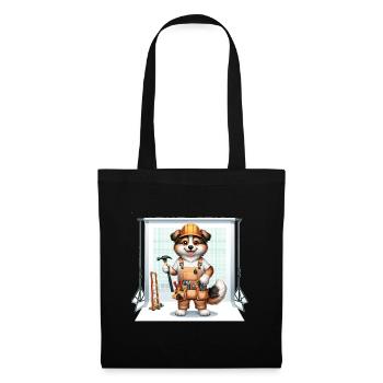 Artisan de chien mignon - Sac en tissu - noir - Devant