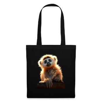 Gibbon Monkey Baby Monkey Little Gibbons Cute Monkey - Tote Bag - black - Front