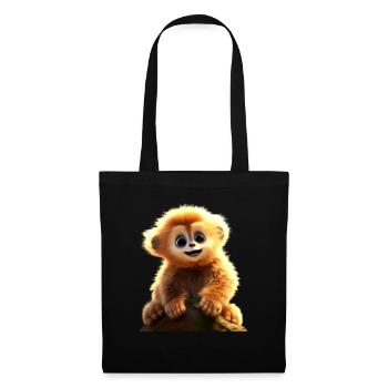 Gibbon Monkey Baby Monkey Little Gibbons Cute Monkey - Tote Bag - black - Front