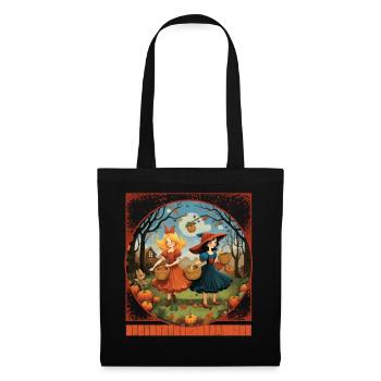 Sweat-shirt de sorcière de conte de fées, T-shirt citrouille magique, - Sac en tissu - noir - Devant