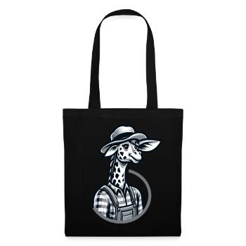Cute Giraffe Farmer - Stoffbeutel - Schwarz - Vorne