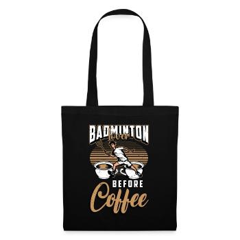 Amateur de badminton avant l’amateur de café volant - Sac en tissu - noir - Devant