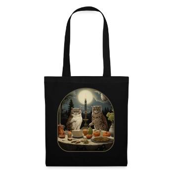 Cat and Owl Council Wise Conversations in a - Tote Bag - black - Front
