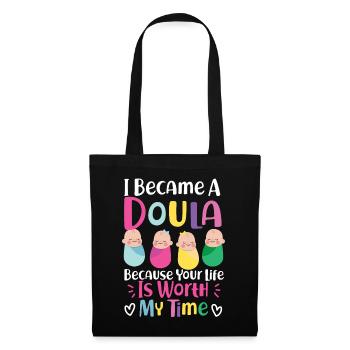 Doula accoucheuse Je suis devenue une - Sac en tissu - noir - Devant