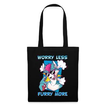 Worry less Furry more I Fursona Cosplay Fandom - Tote Bag - black - Front