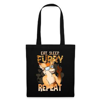 Eat Sleep Furry Repeat I Furries Fandom Cosplay - Tote Bag - black - Front