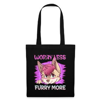 Worry less Furry more I Fursona Cosplay Fandom - Stoffbeutel - Schwarz - Vorne