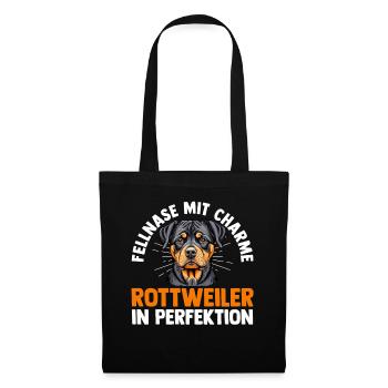 Hund Rottweiler - Stoffbeutel - Schwarz - Vorne