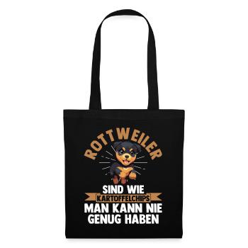 Hund Rottweiler - Stoffbeutel - Schwarz - Vorne
