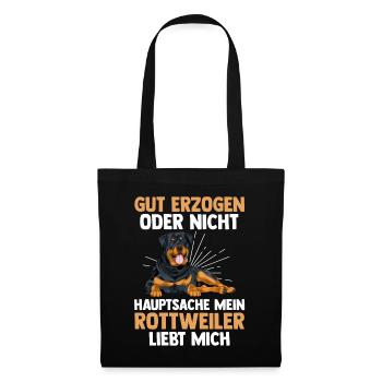 Hund Rottweiler - Stoffbeutel - Schwarz - Vorne