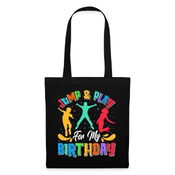 Fête d’anniversaire trampoline - Sac en tissu - noir - Devant