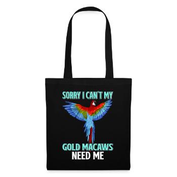 Gold Ara Ornithologe Enthusiast Geschenk - Stoffbeutel - Schwarz - Vorne