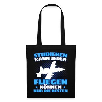 Fliegen Flugzeug Pilot Flieger Modellbau Piloten - Stoffbeutel - Schwarz - Vorne