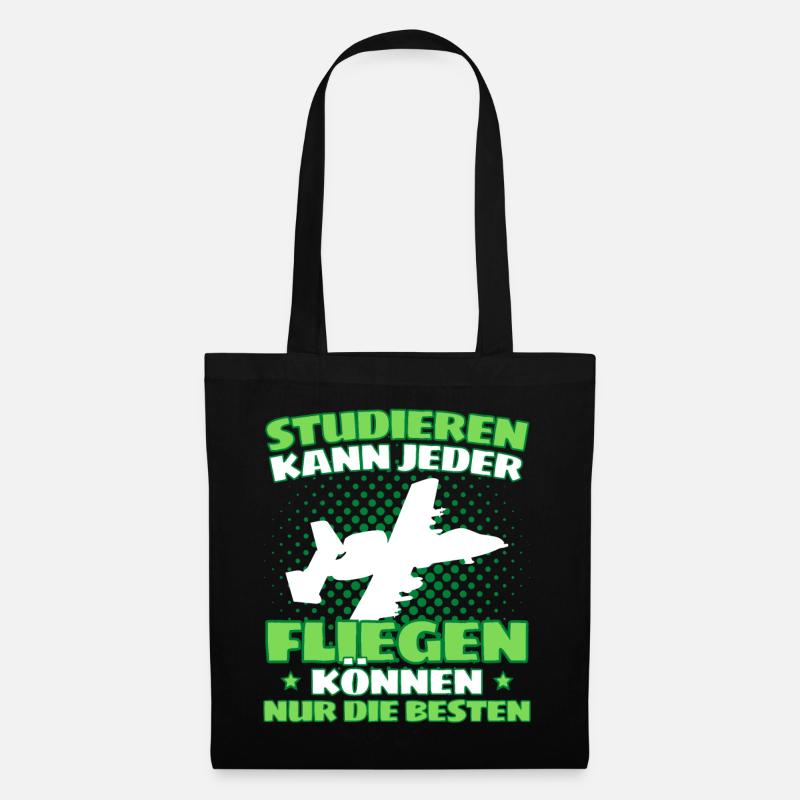 Fliegen Flugzeug Pilot Flieger Modellbau Piloten - Stoffbeutel - Schwarz