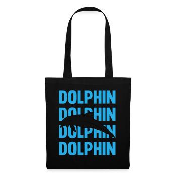Dolphin Contour Typography Style - Tote Bag - black - Front
