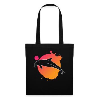Stylish Dolphin Art Paint Splash - Tote Bag - black - Front