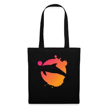 Stylish Dolphin Art Paint Splash - Tote Bag - black - Front