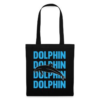 Dolphin Contour Typography Style - Tote Bag - black - Front
