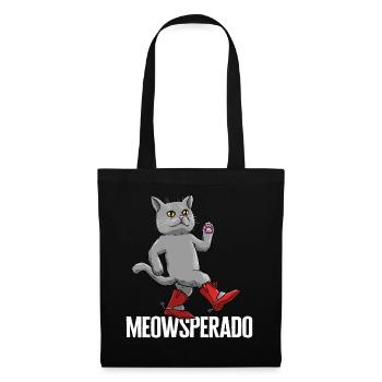 Cowboy Shirt, Meowsperado Cat With Cowboy Boots - Tote Bag - black - Front
