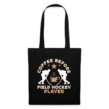 Field Hockey Player Coffee Goalkeeper Coffee Lover - Stoffbeutel - Schwarz - Vorne