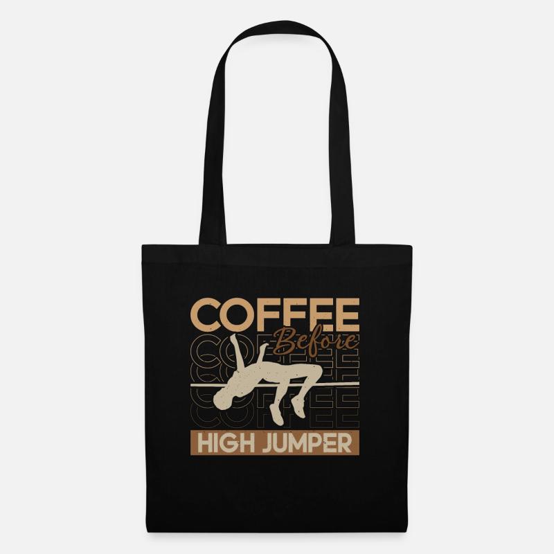 High Jumper Coffee Before Pole Vault Coffee Lover - Stoffbeutel - Schwarz