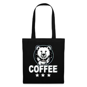 Eisbär vom Nordpol liebt Kaffee im Café Barista - Stoffbeutel - Schwarz - Vorne