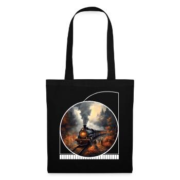 Geisterhafter Cottagecore-Zug Halloween-Herbstwald - Stoffbeutel - Schwarz - Vorne