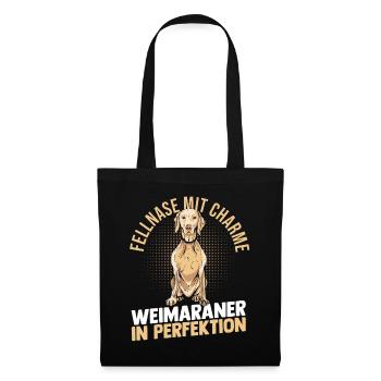 Hund Weimaraner - Stoffbeutel - Schwarz - Vorne