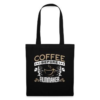 Cinéaste Café Avant Réalisateur Amateur de café - Sac en tissu - noir - Devant