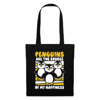 Penguins Are The Source Of My Happiness Seevogel - Stoffbeutel - Schwarz - Vorne