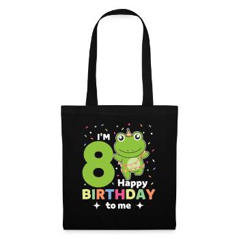 Frog for 8th birthday children eight years old - Tote Bag - black - Front