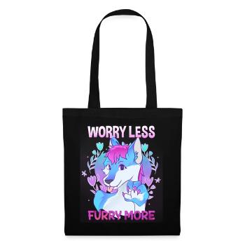 S’inquiéter moins Furry plus I Fursona Cosplay Fandom - Sac en tissu - noir - Devant