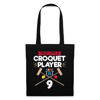 9 Years Old Croquet Player 9th Birthday Croquet Pl - Stoffbeutel - Schwarz - Vorne