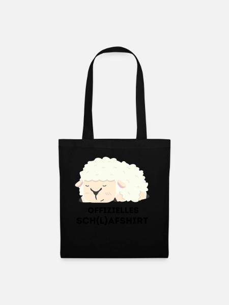 Offizielles Schlafshirt Schaf Schlafanzug Pyjama - Stoffbeutel - Schwarz