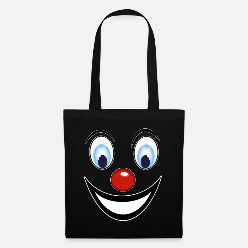 Konfetti Karneval Clown Gesicht Fasching - Stoffbeutel - Schwarz