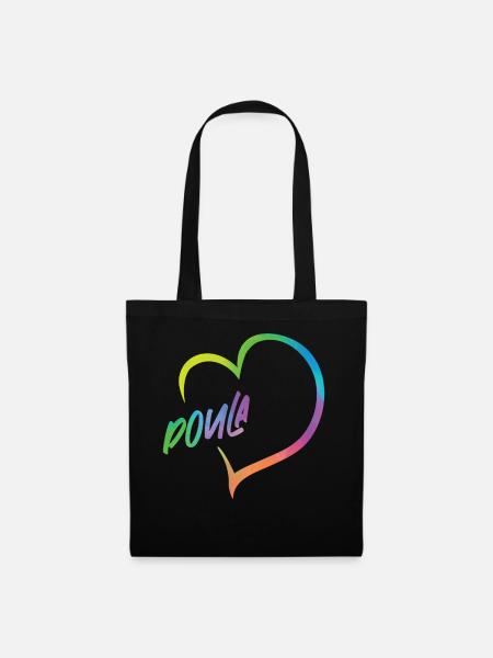 Doula Birth Worker Heart - Stoffbeutel - Schwarz