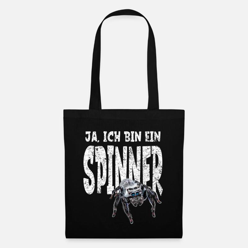 Lustiges Spinnen Halter Geschenk witziger Spruch - Stoffbeutel - Schwarz