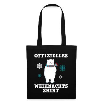 Eisbär Winterfreude Weihnachtszauber Shirt - Stoffbeutel - Schwarz - Vorne