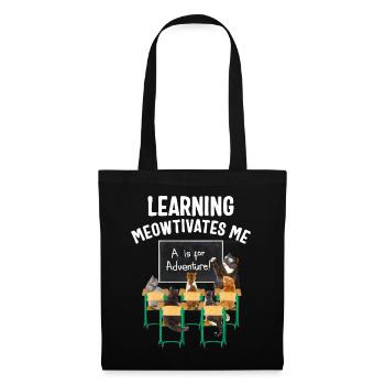 Pre Kindergarten Shirt, Learning Meowtivates Me - Tote Bag - black - Front