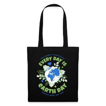 Chaque jour, c’est le Jour de la Terre - Sac en tissu - noir - Devant