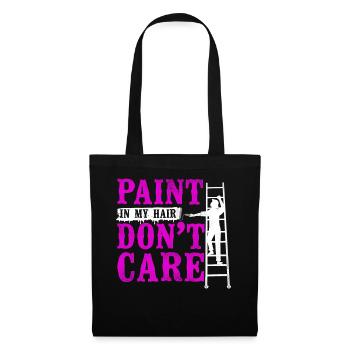 Peintre en bâtiment Décorateur Femme - Sac en tissu - noir - Devant