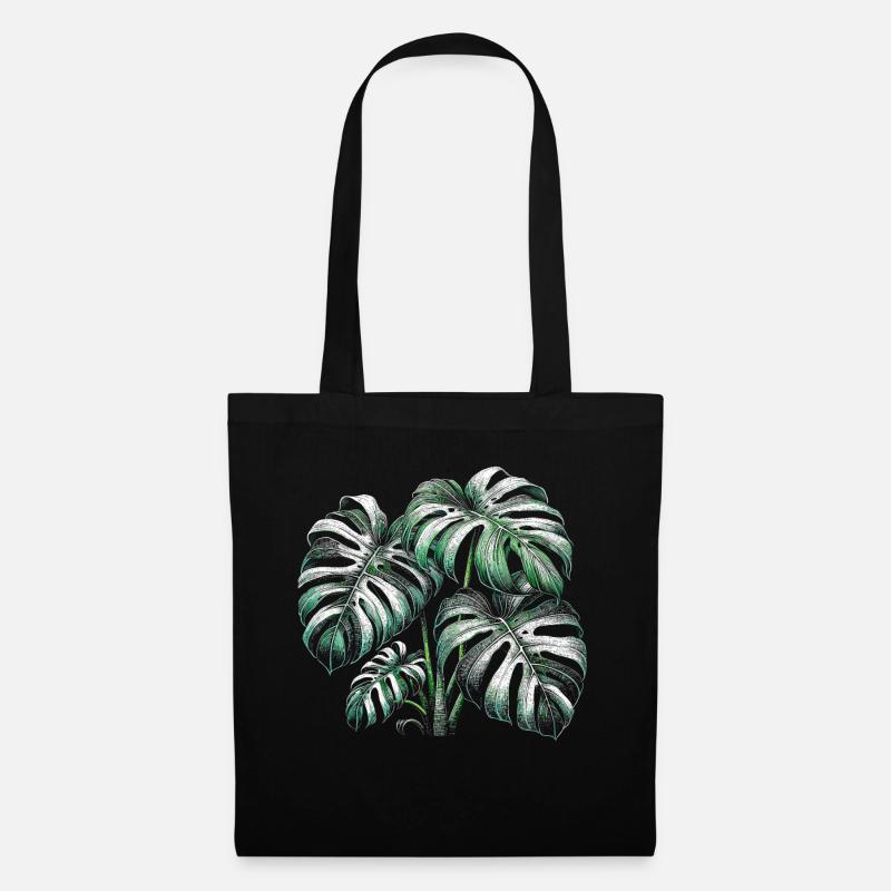 Variegated Monstera - Stoffbeutel - Schwarz