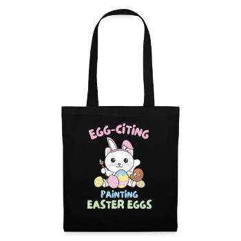 chats mignons pour Pâques avec des œufs de Pâques chat - Sac en tissu - noir - Devant