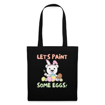 ours polaires mignons pour Pâques avec des œufs de Pâques ours polaire - Sac en tissu - noir - Devant