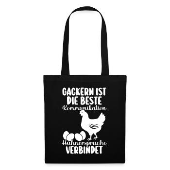 Huhn Bauer Bauernhof Küken Landwirt Hühner - Stoffbeutel - Schwarz - Vorne