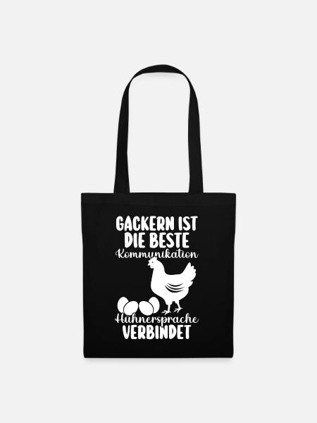 Huhn Bauer Bauernhof Küken Landwirt Hühner - Stoffbeutel - Schwarz